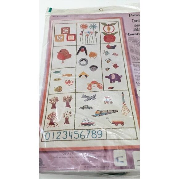 Paragon‎ Counting Chart Embroidery Crewel Kit 0650 Vintage 1972 Wool Yarn - Picture 2 of 5